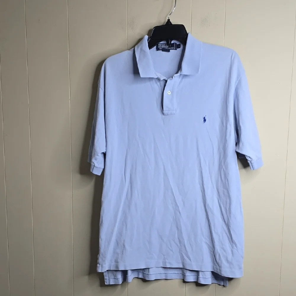 Polo by Ralph Lauren Men's Light Blue Polo Shirt Large